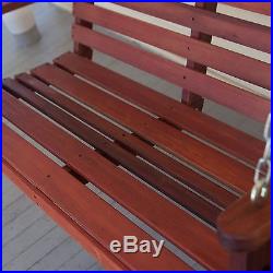 Wood Porch Swing Outdoor Patio Furniture Stained Wooden Loveseat Backyard 4 Ft