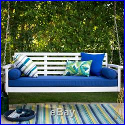 Wood Porch Swing, Patio Sofa Couch + Deck Bed Seat Cushion Pad + Bolster Pillows