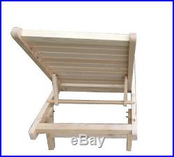Wooden Chaise Lounge Outdoor/Indoor Patio Lawn Chair Adjustable Furniture