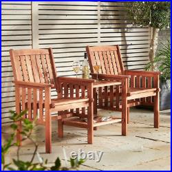 Wooden Companion Set Hardwood Garden Bench Table Corner Love Seat Jack & Jill