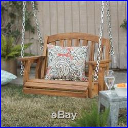 Wooden Garden Swing Single Porch Hanging Chair Outdoor Wood Tree Backyard Patio