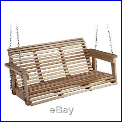 Wooden Hanging Chains Swing Bench Outdoor Patio Furniture Porch Sturdy Durable