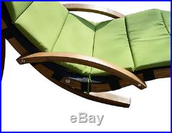 Wooden Hanging Chaise Canopy Patio Hammock Lounger Outdoor Chair Swing Arc Stand