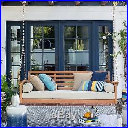 Wooden Outdoor Porch Swing Durable Patio Furniture Glider Home Backyard Cushion