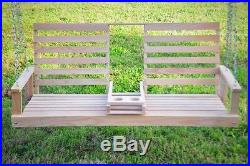 Wooden Porch Swing Coffee Stand Hanging Chains Outdoor Patio Furniture Durable
