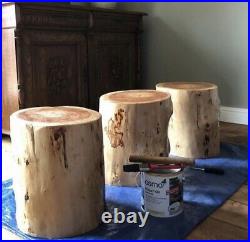 Wooden log stool, side table, pub stool, foot stool, natural or oiled finish