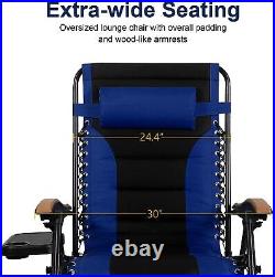XL Folding Patio Chair Zero Gravity Lounge Chair Adjustable Patio Recliner Chair