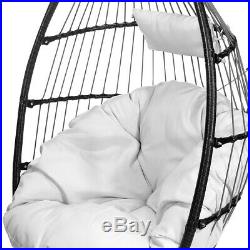 X-Large Outdoor Hanging Egg Cushion Chair Swing Chair Patio Soft Cushion Cream