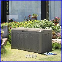 YITAHOME 100 Gallon Outdoor Patio Storage Deck Box Bench Weatherproof Resin