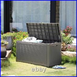 YITAHOME 100 Gallon Outdoor Patio Storage Deck Box Bench Weatherproof Resin