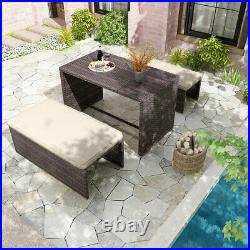 YITAHOME 4PC Patio Furniture Sectional Sofa Set Outdoor Rattan Wicker Couch Yard