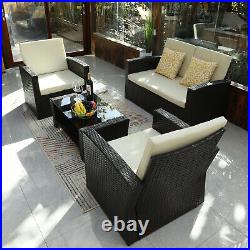 YITAHOME 4PC Patio Sofa Set Outdoor Sectional Furniture Conversation Set Cushion
