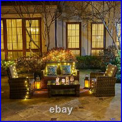 YITAHOME 4PC Rattan Furniture Set Outdoor Patio Garden Sectional PE Wicker Sofa
