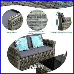 YITAHOME 4PC Rattan Furniture Set Outdoor Patio Garden Sectional PE Wicker Sofa