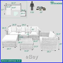 YITAHOME 6Pcs Patio Furniture Set Sectional Sofa Cushion Couch Rattan Wicker