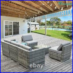 YITAHOME 6Pcs Rattan Wicker Sofa Outdoor Cushioned Couch Sectional Set Patio