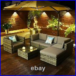 YITAHOME 6 Pieces Outdoor Patio Furniture PE Rattan Wicker Sectional Sofa Set