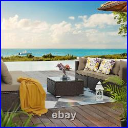 YITAHOME 7PCS Outdoor Patio Sectional Furniture PE Wicker Rattan Sofa Set Couch