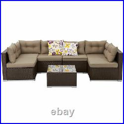 YITAHOME 7PCS Outdoor Patio Sectional Furniture PE Wicker Rattan Sofa Set Couch