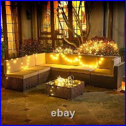 YITAHOME 7pcs Outdoor Patio Sofa Set PE Rattan Wicker Sectional Furniture Garden