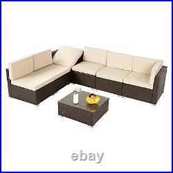 YITAHOME 7pcs Outdoor Patio Sofa Set PE Rattan Wicker Sectional Furniture Garden