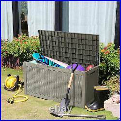 YITAHOME Deck Box Storage Shed Bin Backyard Patio Outdoor Waterproof Organizer