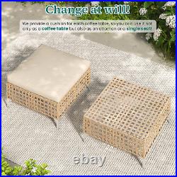 YODOLLA Outdoor Patio Furniture Set Conversation Sectional withThick Cushions