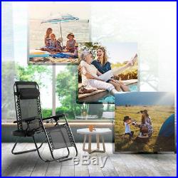 Zero Gravity Chairs Set of 2 Patio Adjustable Reclining Folding Chairs with Pillow