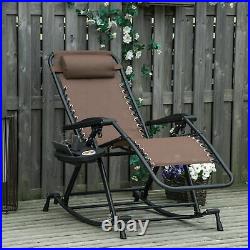 Zero Gravity Recliner Lounge Chair Patio Rocker Home Outdoor Napping Cup Holder