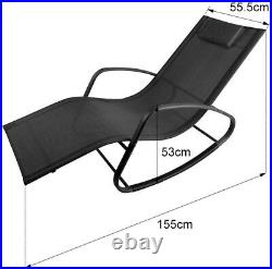 Zero Gravity Rocking Chair, Wavy Patio Lounge Chair for Indoor Outdoor Garden