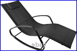 Zero Gravity Rocking Chair, Wavy Patio Lounge Chair for Indoor Outdoor Garden