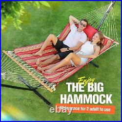 Zupapa 2 Person Double Outdoor Hammock with Stand Backyard Porch Patio Garden US