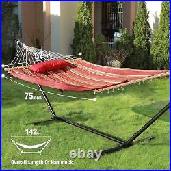 Zupapa 2 Person Double Outdoor Hammock with Stand Backyard Porch Patio Garden US
